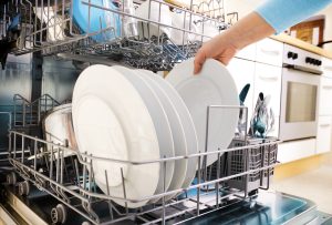 Dishwasher controls showing cycle settings with different energy and water usage.
